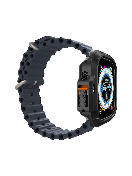 Spigen Lock Fit Θήκη Σιλικόνης σε Μαύρο χρώμα για Apple Watch Ultra 2/Ultra 49mm Acs06208