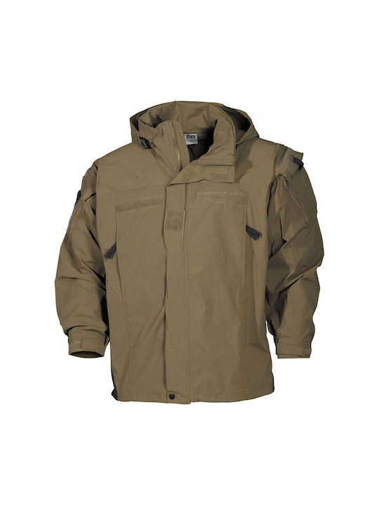 MFH Bărbați Jachetă de lucru Softshell cu glugă Kaki