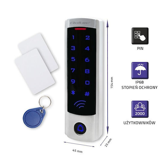 Qoltec Access Control για Πρόσβαση με Κάρτα και Κωδικό