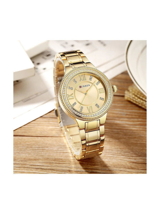 Curren Uhr mit Gold Metallarmband