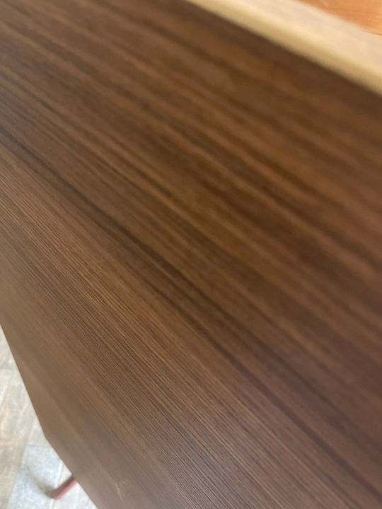 Table Kitchen Collapsible Wooden with Metal Frame Brown 100x70x75cm