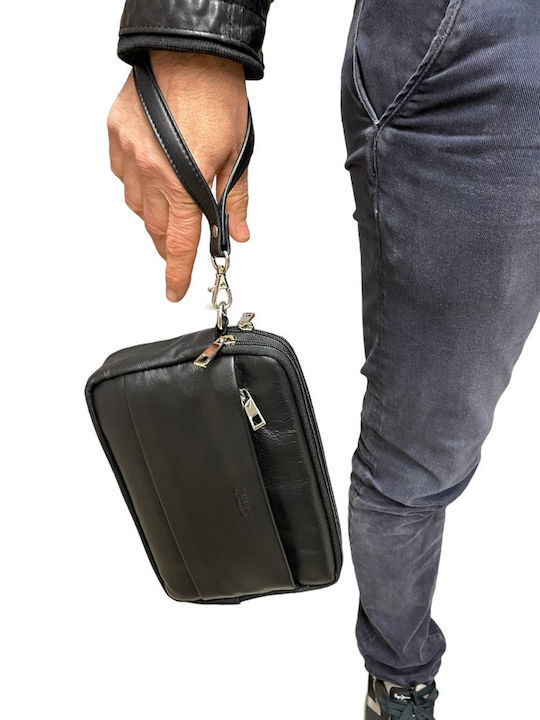 Leather Men's Bag Handbag Black LX92910-BLACK