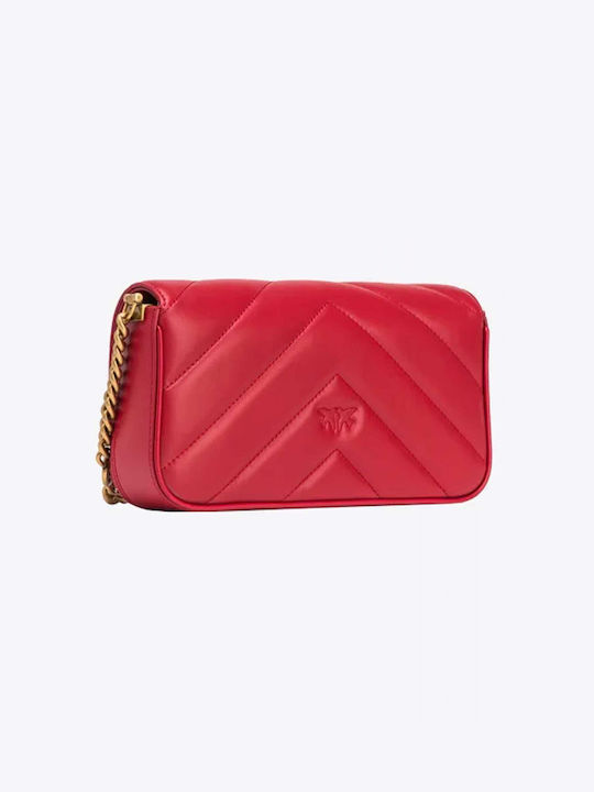 Pinko Leather Women's Bag Crossbody Red