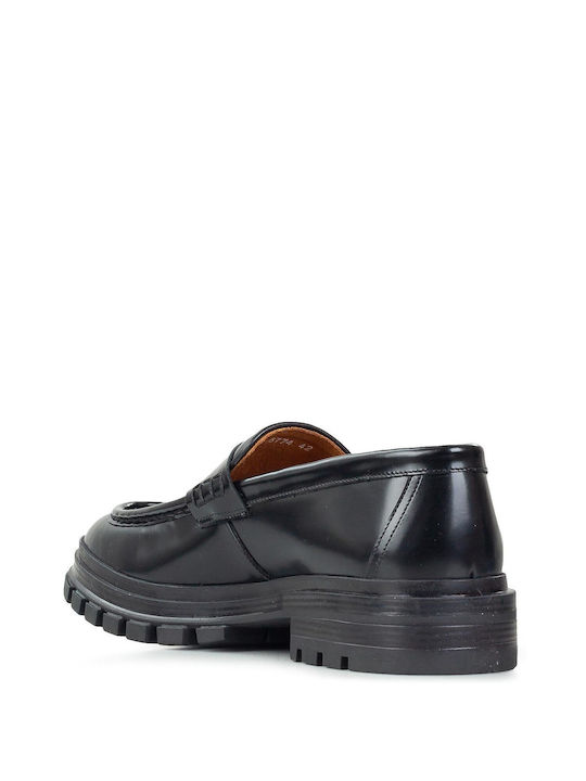 Men's Leather Boat Shoes Black