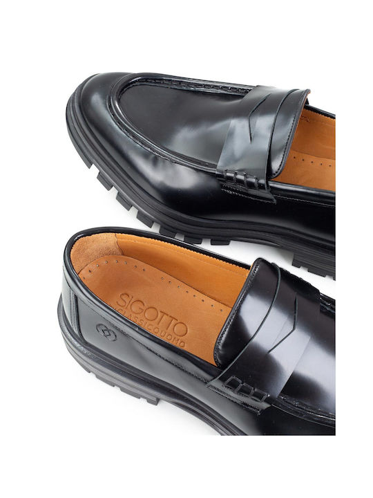 Men's Leather Boat Shoes Black