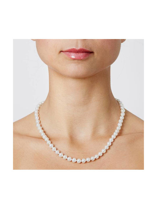 Drandakis Necklace from White Gold 14K with Pearls