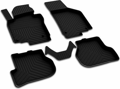 S-dizayn Set of Front and Rear Mats Tray Type 4pcs from Rubber for Skoda Octavia Volkswagen Golf Audi A5 Black