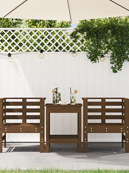 Fotoliu de exterior Lemn Miere 2buc 61.5x53x71cm