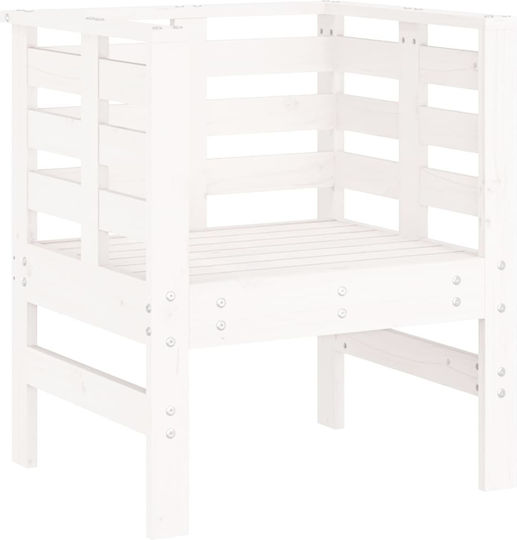 Outdoor-Sessel Hölzernes Weiß 2Stück 61.5x53x71εκ.