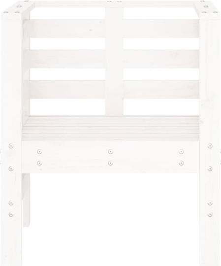 Outdoor-Sessel Hölzernes Weiß 2Stück 61.5x53x71εκ.