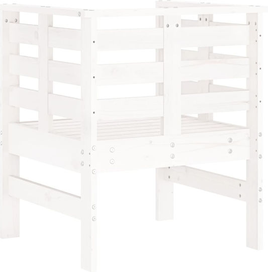Outdoor-Sessel Hölzernes Weiß 2Stück 61.5x53x71εκ.