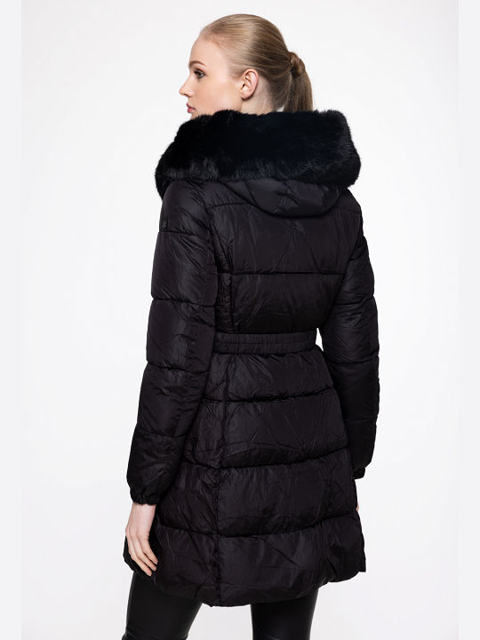 Desiree Women's Long Puffer Jacket for Winter Black