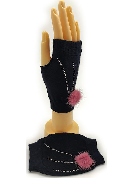 Schwarz Gestrickt Handschuhe