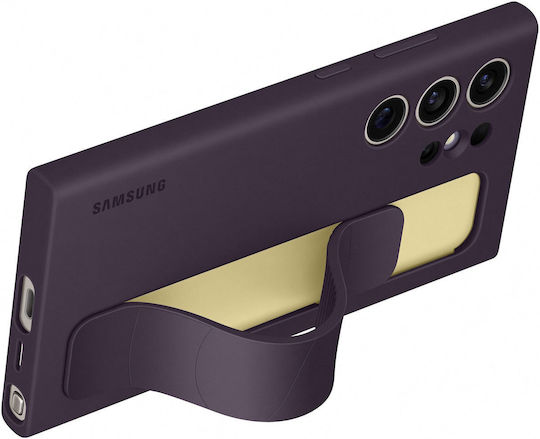 Samsung Standing Grip Back Cover Silicone with Strap Dark Violet (Galaxy S24 Ultra)