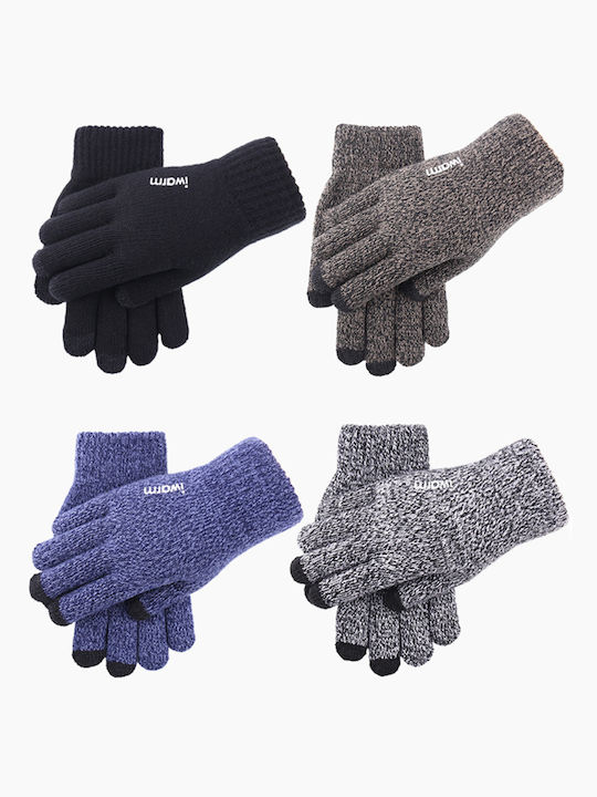 Blau Wolle Handschuhe Berührung
