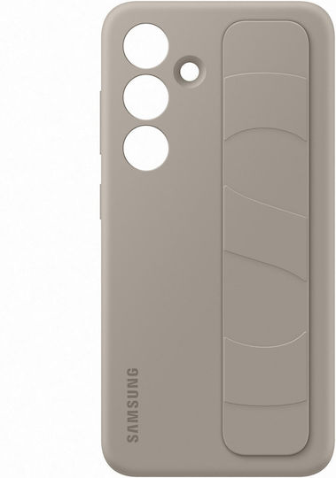 Samsung Standing Grip Back Cover Σιλικόνης με Λουράκι Taupe (Galaxy S24+)