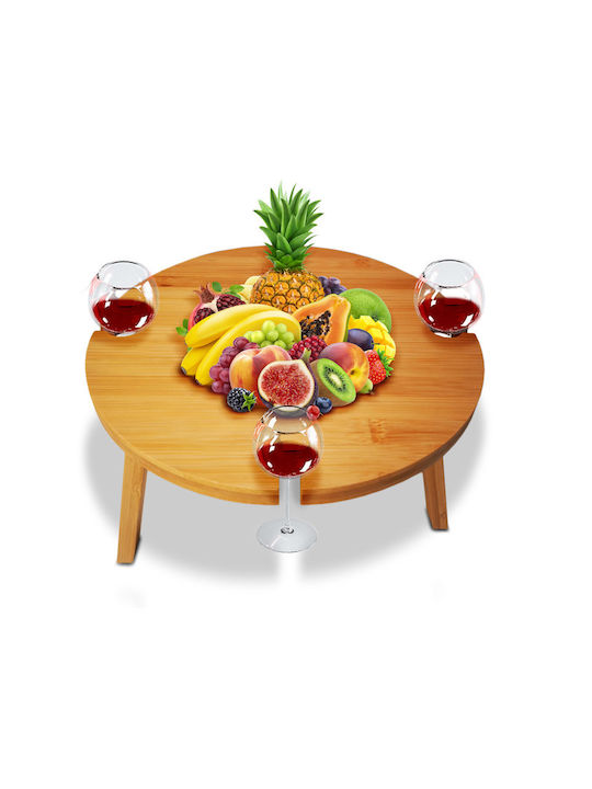 Outdoor Dinner Foldable Wood Table Brown 30x30x15cm