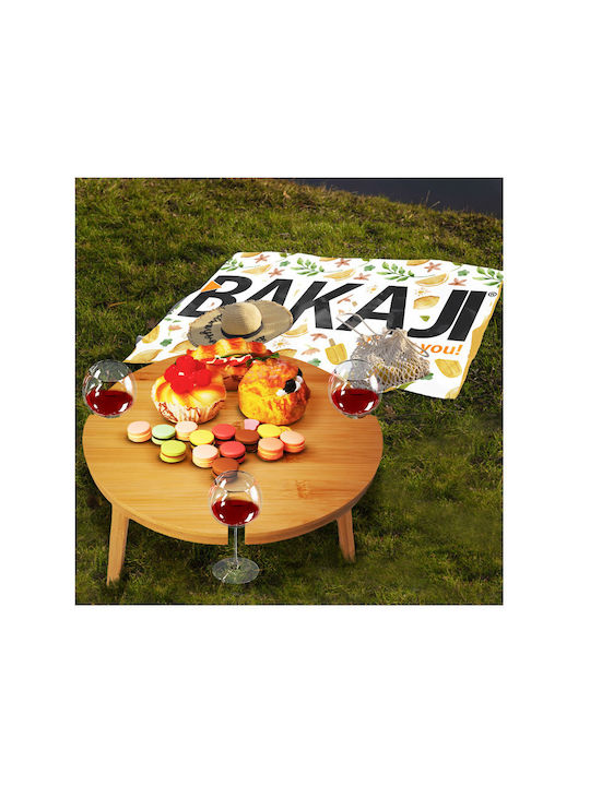 Outdoor Dinner Foldable Wood Table Brown 30x30x15cm