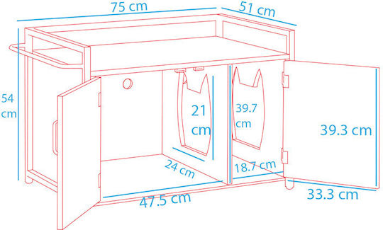 Bakaji Cat Toilet Closed White L75 x W51 x H54cm
