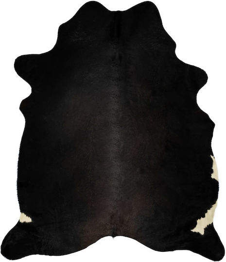 vidaXL Χαλί Ορθογώνιο Δερμάτινο Μαύρο 180x220cm