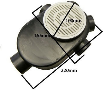 Interplast Πλαστικό Σιφώνι Δαπέδου με Έξοδο 100χιλ. και Μέγεθος 22x15εκ.