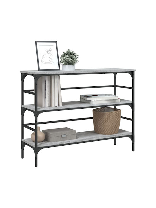 Console Table Wood & Metal Grey Sonoma L100xW32xH75cm
