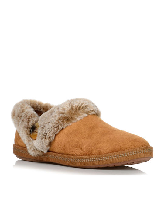 Cozy Campfirefresh Toast Papuci Închiși Pentru Femei Cu Blană Maro