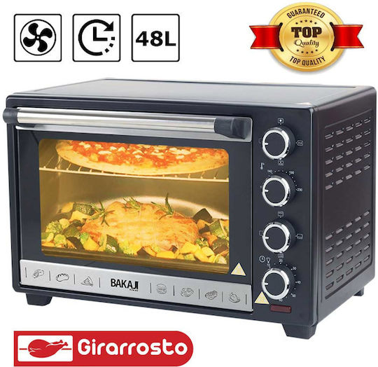 Bakaji Ηλεκτρικό Φουρνάκι 48lt Χωρίς Εστίες Μαύρο
