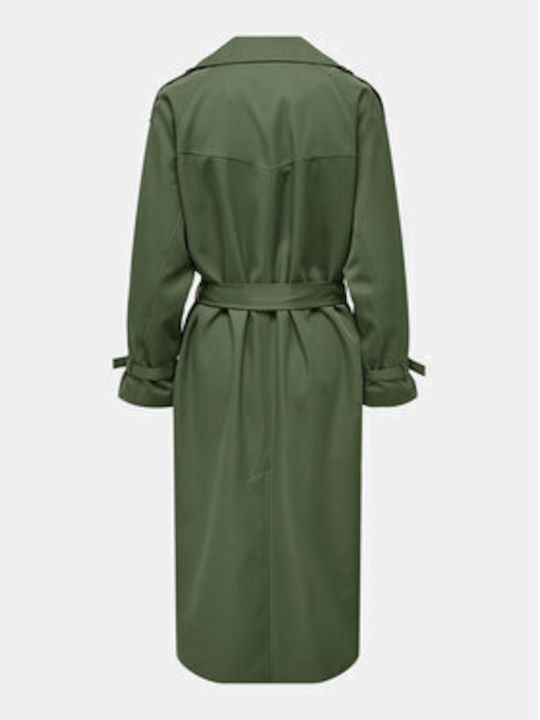 Only Women's Midi Coat Green