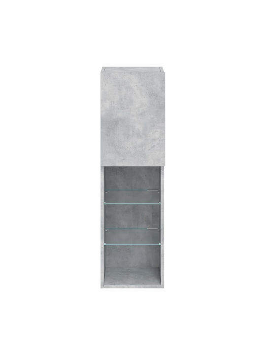 Hängendes Wohnzimmer Nischenschrank aus Spanplatte mit Beleuchtung Grau Beton 30.5x30x102cm