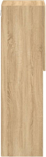 Hängeschrank fürs Wohnzimmer aus Spanplatte in Sonoma-Eiche mit LED-Beleuchtung 30,5x30x102 cm
