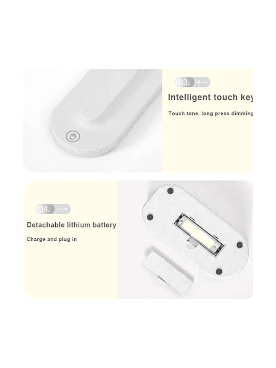 3 Rechargeable LED Office Lamp Foldable in White Color