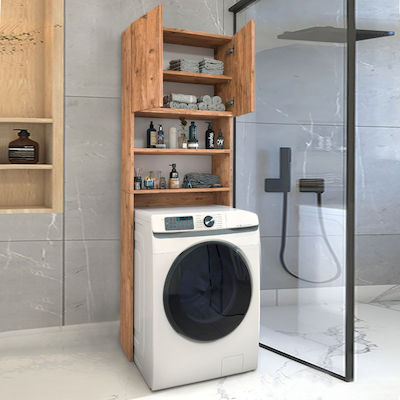 Megapap Laundry Bathroom Cabinet L65xD27xH190.6cm Oak