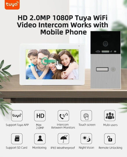 Joytimer Wireless Video Intercom Set Wi-Fi White