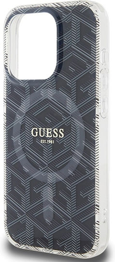 Guess Iml Gcube Magsafe Umschlag Rückseite Kunststoff Schwarz (iPhone 15 Pro Max)