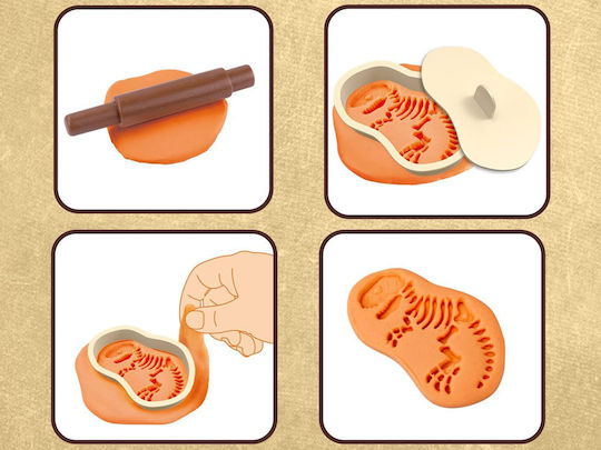 Jokomisiada Knete - Dinosaurier-Fossilien Spiel-Set für 3+ Jahre, 4 Stück