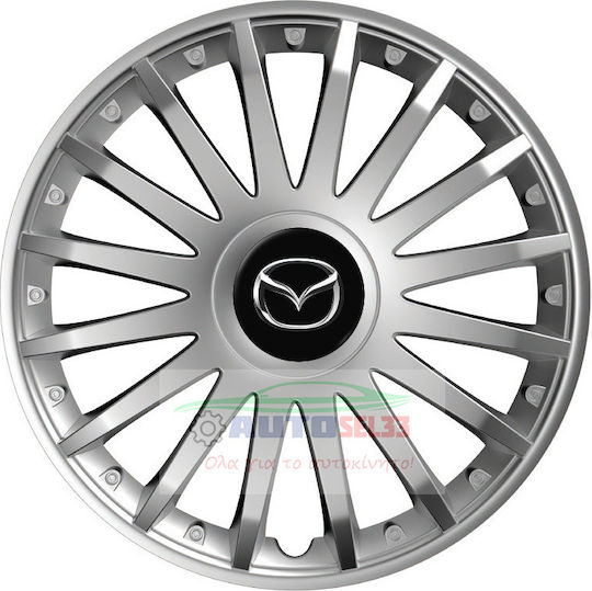 Versaco Set Capace De Roți Auto Crystal Compatibilitate Mazda 4 Bucăți 15 Argintii