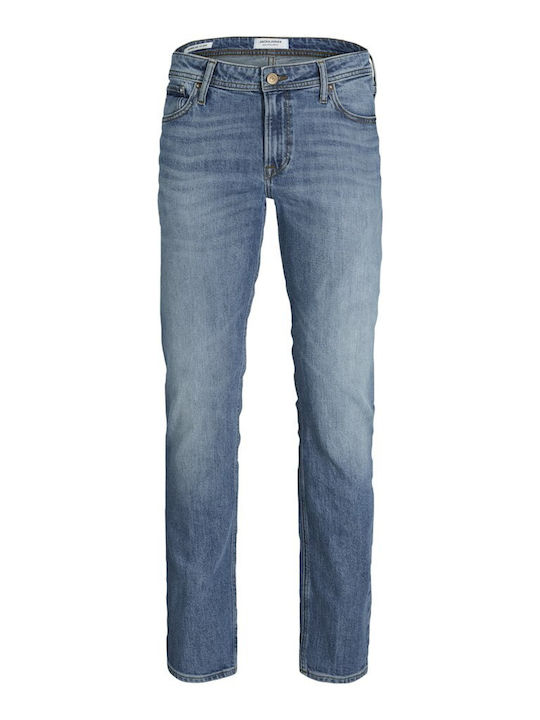 Men's Elastic Jeans Pants with Regular Fit Blue