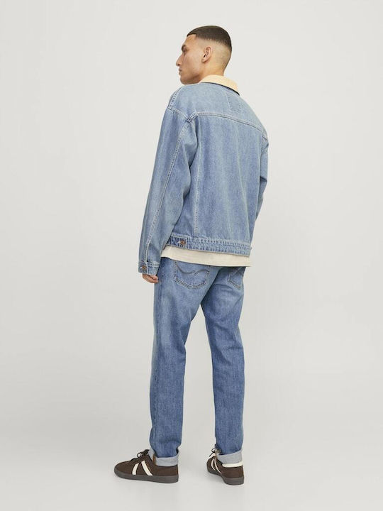 Men's Elastic Jeans Pants with Regular Fit Blue
