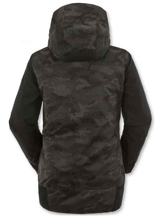 Volcom Κοντό Γυναικείο Puffer Μπουφάν για Χειμώνα Dark Grey