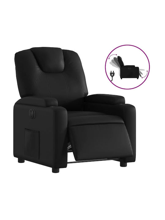 Relax Armchair with Footstool from Leatherette Black 74x88x97cm
