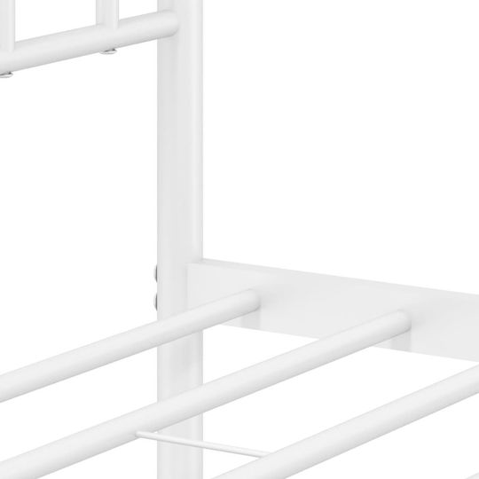 Bett King Size Metall White mit Latten für Matratze 193x203cm