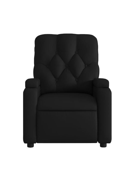 Relax Armchair with Footstool from Leatherette Black 74x86.5x93.5cm