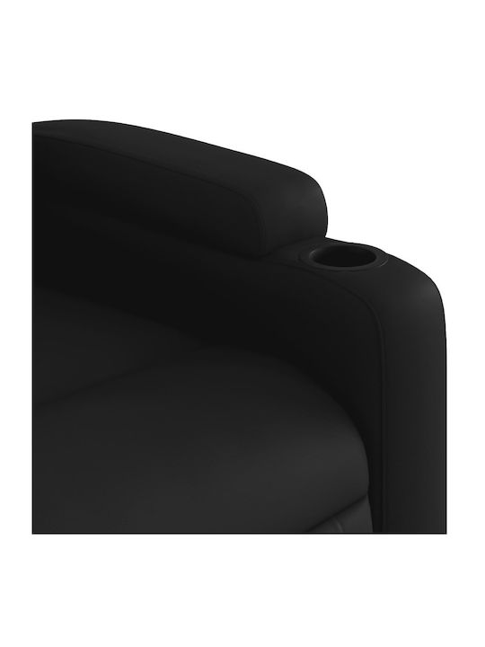 Relax Armchair with Footstool from Leatherette Black 74x86.5x93.5cm