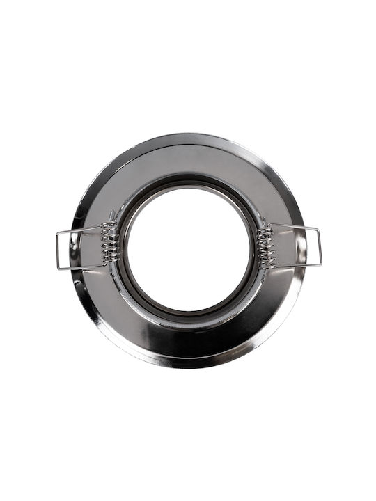 GloboStar DELTA Round Metallic Frame for Spot GU10 Silver 9.5x9.5cm. 1pcs
