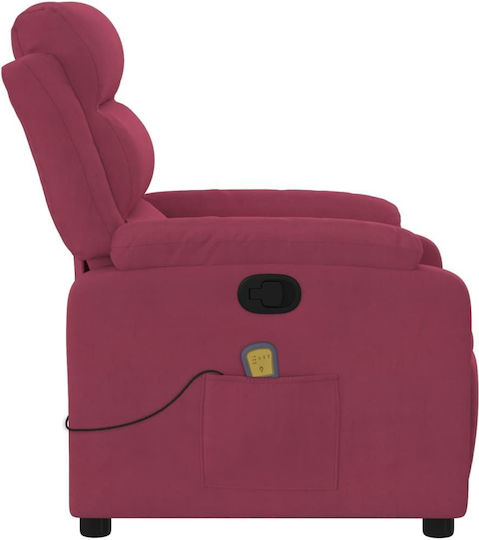 Relaxsessel Friseurwaschbecken mit Fußhocker Samt Bordeaux 75x92.5x100cm