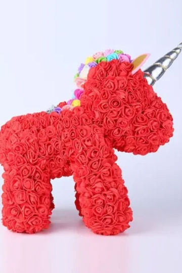 Artificial Unicorn from Artificial Roses Red in Box Tres Chic