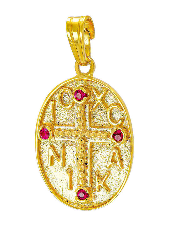 Kiriakos Gofas Kids Charms Constantine Coin Pendant Gold 14K