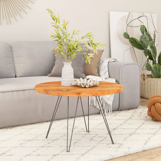 vidaXL Set de măsuțe Rotund Lemn Maro 40cm 1buc