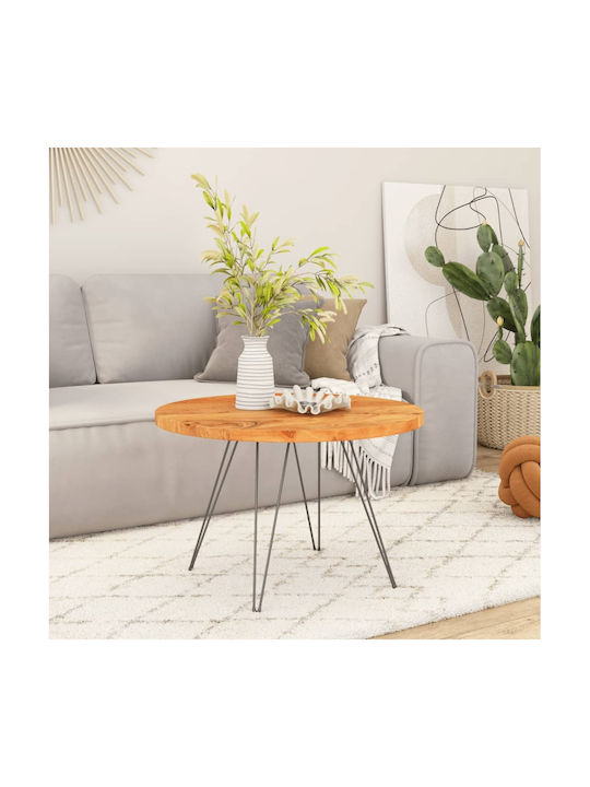 vidaXL Set de măsuțe Rotund Lemn Maro 60cm 1buc